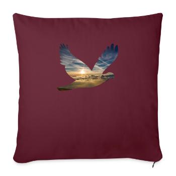 Friedenstaube Taube Frieden Freiheit Peace - Sofakissenbezug 45 x 45 cm - Burgunderrot - Vorne