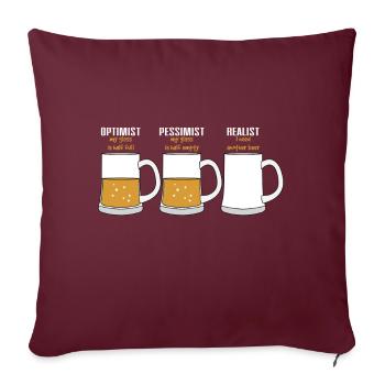 Realisten zitieren TShirt Design Beer Glass - Sofakissenbezug 45 x 45 cm - Burgunderrot - Vorne