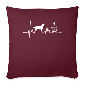 Heartbeat EKG Pulse Labrador Retriever Café - Housse de coussin décorative 45 x 45 cm - bordeaux - Devant