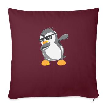 Pinguin Dabbing Papa Pinguin Vogel kalte Arktis Eis - Sofakissenbezug 45 x 45 cm - Burgunderrot - Vorne