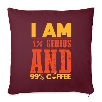Café café génie blague cadeau drôle t-shirt - Housse de coussin décorative 45 x 45 cm - bordeaux - Devant