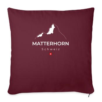 Cervin, Suisse I Montagnes, Alpinistes, Randonneurs - Housse de coussin décorative 45 x 45 cm - bordeaux - Devant