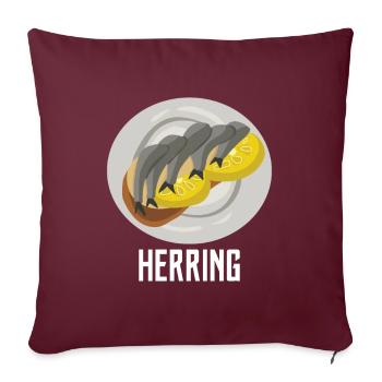 Poisson de hareng - Housse de coussin décorative 45 x 45 cm - bordeaux - Devant
