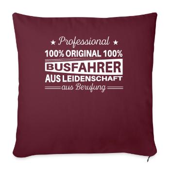 Chemises de chauffeur de bus / Paroles de chauffeur de bus / Chauffeur de bus professionnel - Housse de coussin décorative 45 x 45 cm - bordeaux - Devant