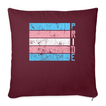 Gay Pride LGBT Transgender Distressed Stripe - Sofakissenbezug 45 x 45 cm - Burgunderrot - Vorne
