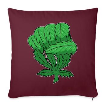 Weed Fist | Cannabis Marihuana THC CBD - Sofakissenbezug 45 x 45 cm - Burgunderrot - Vorne