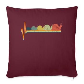 Amour battement de coeur d'escargot - Housse de coussin décorative 45 x 45 cm - bordeaux - Devant