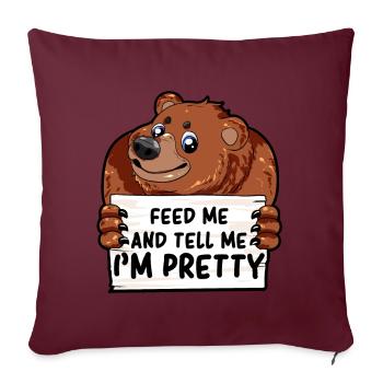 Ours gros ours ours petite amie joufflu Moppelig cadeau - Housse de coussin décorative 45 x 45 cm - bordeaux - Devant