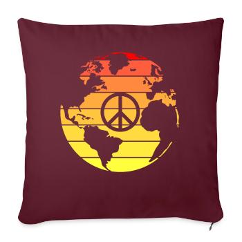 Planet Erde - Sofakissenbezug 45 x 45 cm - Burgunderrot - Vorne