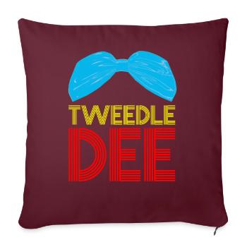 Tweedle Dee et Tweedle Dum Chemises partenaires - Housse de coussin décorative 45 x 45 cm - bordeaux - Devant