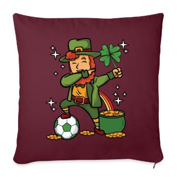 Dabbing Fußball Leprechaun - Sofakissenbezug 45 x 45 cm - Burgunderrot - Vorne