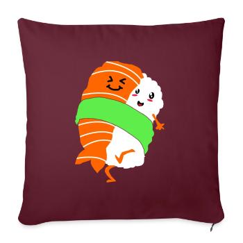 Sushi Go Riz Japon Tokyo Miso Nigiri Maki Udon - Housse de coussin décorative 45 x 45 cm - bordeaux - Devant
