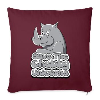Rhinochorn Rhinozeros Cadeau de Rhino Chubby - Housse de coussin décorative 45 x 45 cm - bordeaux - Devant