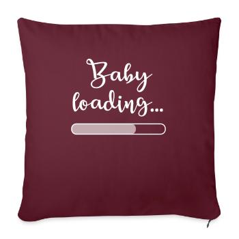 Baby loading - Schwangerschaft - Sofakissenbezug 45 x 45 cm - Burgunderrot - Vorne