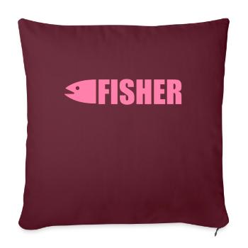 Fischen Fischen Fischen Fischen - Sofakissenbezug 45 x 45 cm - Burgunderrot - Vorne