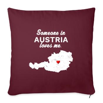 Relation à distance ou réconciliation, l'amour en Autriche - Housse de coussin décorative 45 x 45 cm - bordeaux - Devant