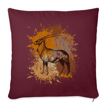 Antilope faune afrique safari chasse savane - Housse de coussin décorative 45 x 45 cm - bordeaux - Devant