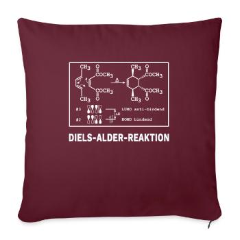 Chemie Diels Alder Reaktion - Nerd Lustig Geschenk - Sofakissenbezug 45 x 45 cm - Burgunderrot - Vorne