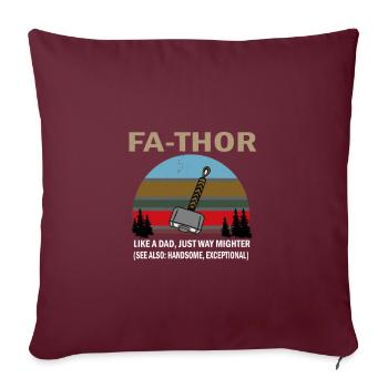 Vatertag Papa Paps Papi Vater Dad Fathor Thor - Sofakissenbezug 45 x 45 cm - Burgunderrot - Vorne