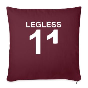 Amputation sans jambe, jambe amputée droite - Housse de coussin décorative 45 x 45 cm - bordeaux - Devant