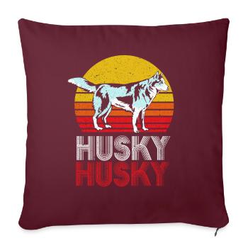 chien de traîneau - Housse de coussin décorative 45 x 45 cm - bordeaux - Devant
