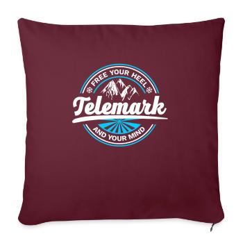 Télémark Ski Retro 4 - Housse de coussin décorative 45 x 45 cm - bordeaux - Devant