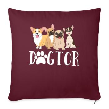 Dogtor lustiger Hundedoktor Vet Tech Veterinarian - Sofakissenbezug 45 x 45 cm - Burgunderrot - Vorne