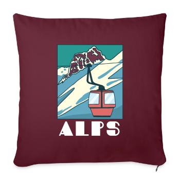 Alpen - Sofakissenbezug 45 x 45 cm - Burgunderrot - Vorne