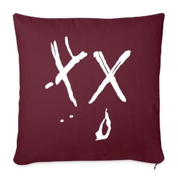 XX larme | Emoticon Unisexe T-shirt - Housse de coussin décorative 45 x 45 cm - bordeaux - Devant