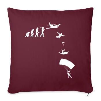 Saut en parachute, saut en parachute, parachute, chemise - Housse de coussin décorative 45 x 45 cm - bordeaux - Devant