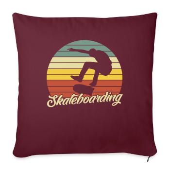 Planche à roulettes - Housse de coussin décorative 45 x 45 cm - bordeaux - Devant