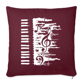 Pianiste, pianiste, piano, piano, - Housse de coussin décorative 45 x 45 cm - bordeaux - Devant