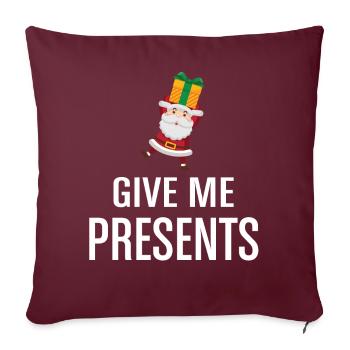 Joyeux Noël Noël Noël Cadeau de Noël - Housse de coussin décorative 45 x 45 cm - bordeaux - Devant