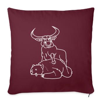 Bulle Bank Bear Stock Exchange Capital Actions Economie - Housse de coussin décorative 45 x 45 cm - bordeaux - Devant