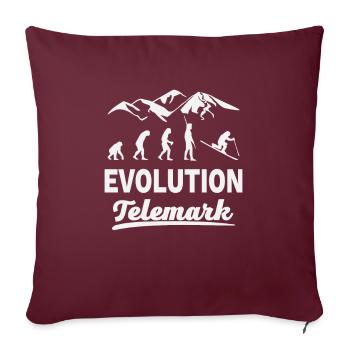 Telemark Free Heel Nordic Ski Evolution Cadeau - Housse de coussin décorative 45 x 45 cm - bordeaux - Devant