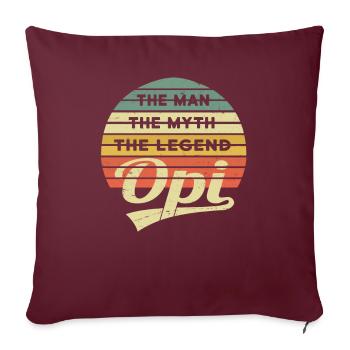 Opi Grandpa Grandpa Vintage Retro Legend - Housse de coussin décorative 45 x 45 cm - bordeaux - Devant