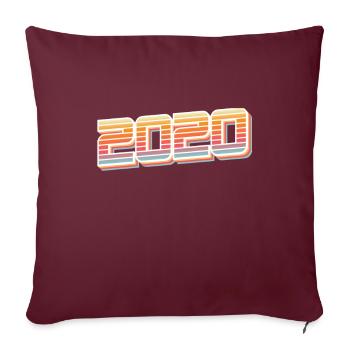2020 Future Retro - Sofakissenbezug 45 x 45 cm - Burgunderrot - Vorne