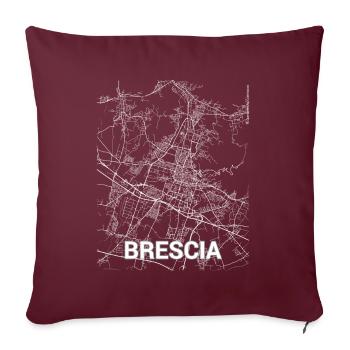 Brescia city map and streets - Sofa pillowcase 17,3'' x 17,3'' (45 x 45 cm) - burgundy - Front