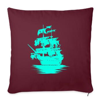 Bateau voilier marine Marine Fantasy Maritim Jolle - Housse de coussin décorative 45 x 45 cm - bordeaux - Devant