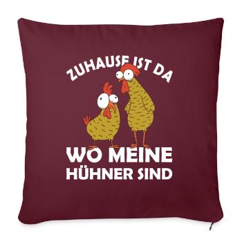Bauer Landwirt Zuhause wo meine Huehner sind - Sofakissenbezug 45 x 45 cm - Burgunderrot - Vorne