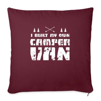 Construisez votre propre camping-car - Housse de coussin décorative 45 x 45 cm - bordeaux - Devant