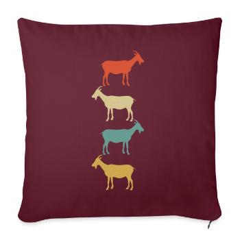 Ziege Ziegenbock Bunt - Sofakissenbezug 45 x 45 cm - Burgunderrot - Vorne