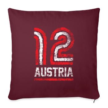 Autriche Autriche Football 12 Rétro - Housse de coussin décorative 45 x 45 cm - bordeaux - Devant