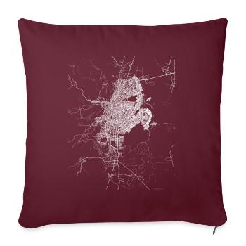 Minimal Cali Stadtplan und Straßen - Sofakissenbezug 45 x 45 cm - Burgunderrot - Vorne