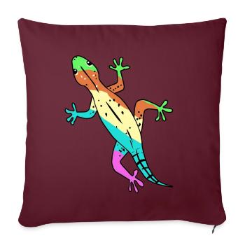 Eidechse Gecko Zoologie Wildtiere Lurch Amphibie - Sofakissenbezug 45 x 45 cm - Burgunderrot - Vorne