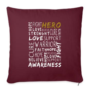 Krebserkrankung HERO - Sofakissenbezug 45 x 45 cm - Burgunderrot - Vorne