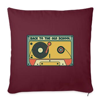 Cassette audio musique old school - Housse de coussin décorative 45 x 45 cm - bordeaux - Devant