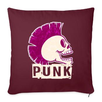 Musique punk licorne fille punk rock anarchie - Housse de coussin décorative 45 x 45 cm - bordeaux - Devant