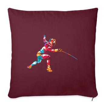 Cadeau d'escrime - Housse de coussin décorative 45 x 45 cm - bordeaux - Devant