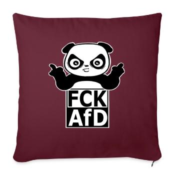 Panda - FCK AfD - Sofakissenbezug 45 x 45 cm - Burgunderrot - Vorne